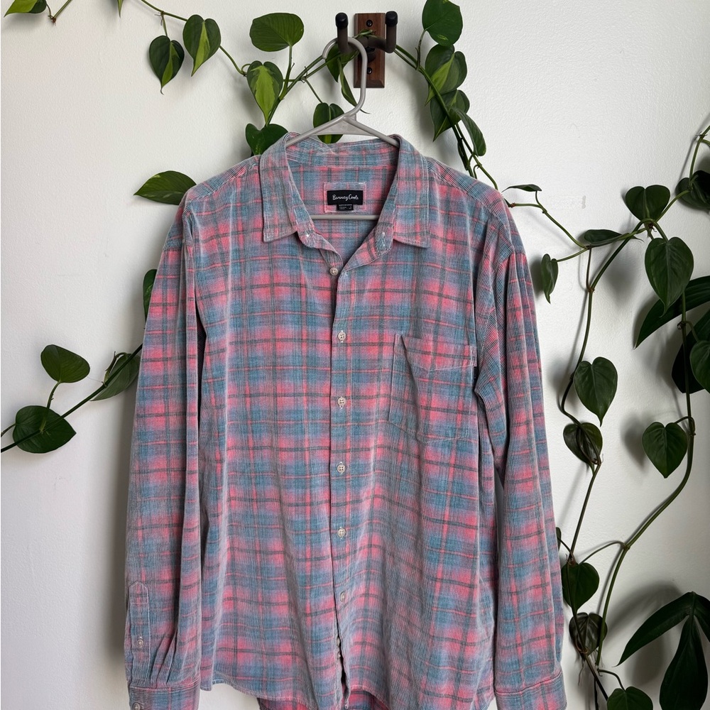 Barney Cools, Cabin Long Sleeve Pink and Blue Plaid Shirt